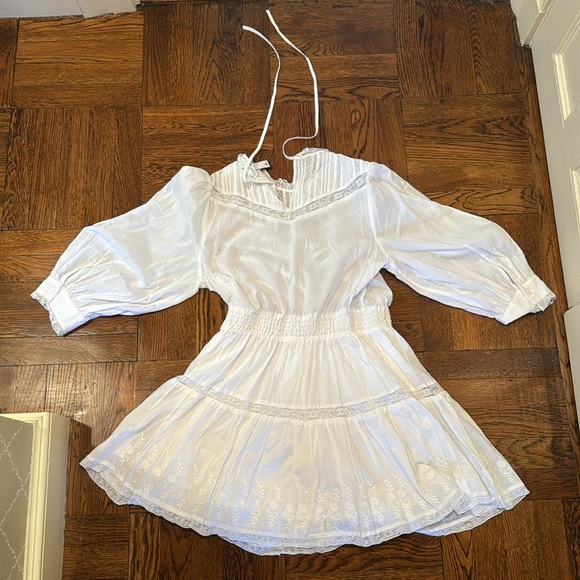 White LoveShackFancy Talulah Pintuck Yoke Dress - Picture 4 of 5